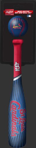 Rawlings St. Louis Cardinals Softee Mini Bat and Ball Set in Team Colors With Team Name and Logo On Front SKU #01160007114