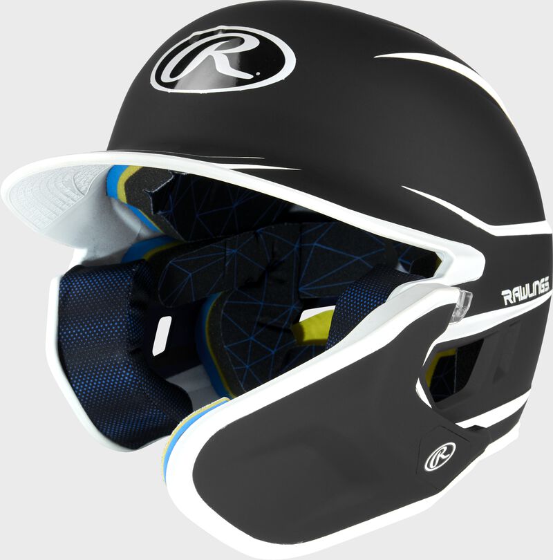 Front left-side view of Rawlings Mach Carbon Batting Helmet - SKU: MAAR