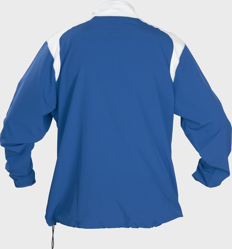 Back of Rawlings Royal Adult Long Sleeve Quarter-Zip Jacket - SKU #FORCEJ-B-88