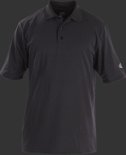 Front of Rawlings Adult Black Short Sleeve Polo Shirt - SKU #GGPOLO