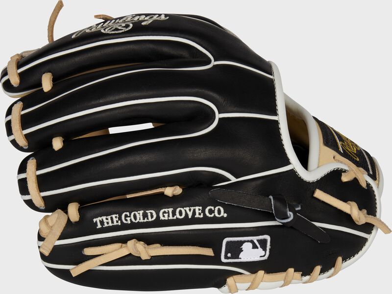 Black back of a HOH R2G 11.5-Inch infield glove with the MLB logo on the pinky - SKU: PROR934-2CB