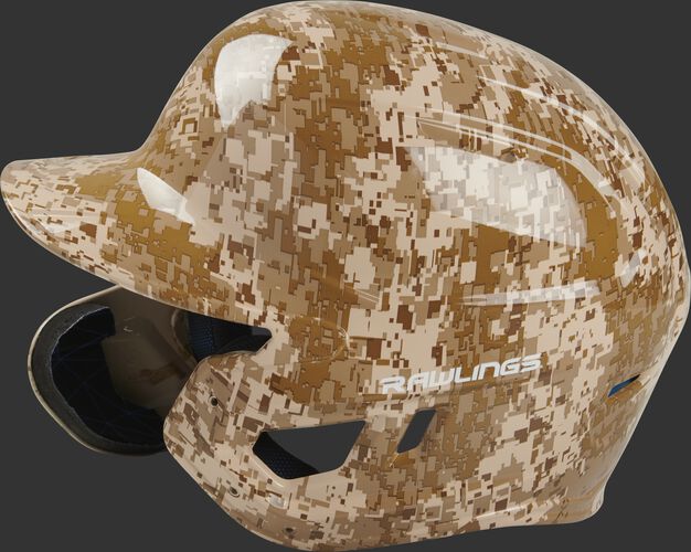 Left side of a MACHEXTL-DCMO Rawlings Mach EXT USA helmet with a unique hydro dipped design