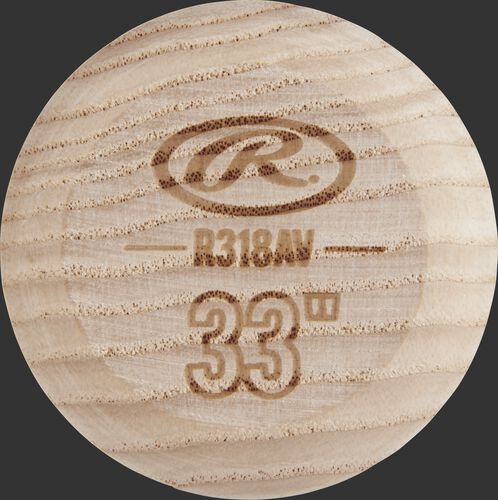 Knob of a R318AV Rawlings Big Stick ash wood bat