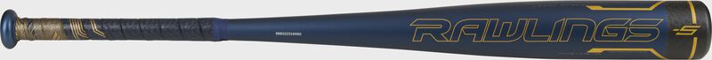 Rawlings logo on the barrel of a USSSA Velo ACP -5 bat - SKU: UT1V5