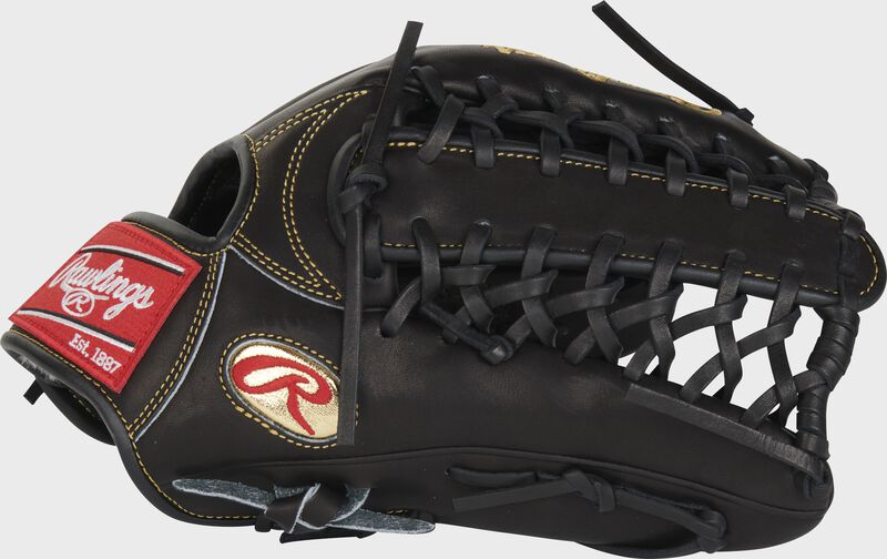 Thumb of a black Gameday 57 Series Kole Calhoun Pro Preferred glove with a black Trap-Eze web - SKU: PROS442-KC56