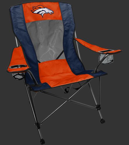 An orange/blue Denver Broncos high back chair with team logo on the back - SKU: 09211066519