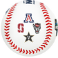 Arizona, Stanford, NC State, and Vanderbilt logos on a 2021 College World Series Contenders replica baseball - SKU: 35393012531 image number null