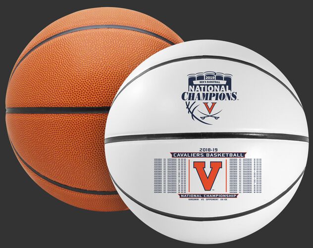 Rawlings White and Brown 2019 NCAA National Champions Virginia Cavaliers Full Size Basketball With Team Logo SKU #04563040737