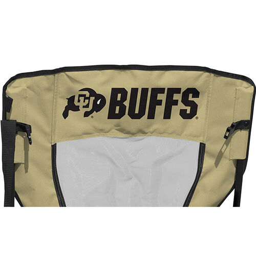 Back of Rawlings Gold and Black NCAA Colorado Buffaloes High Back Chair With Team Name SKU #09403071518