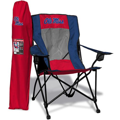 Front of Rawlings Red and Blue NCAA Ole Miss Rebels High Back Chair With Team Logo SKU #09403087518