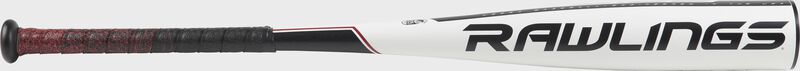 UT9510 Rawlings USSSA 5150 bat with a white barrel and black/red accents