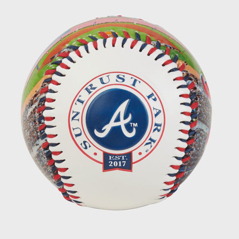 Atlanta Braves team logo on a MLB stadium baseball