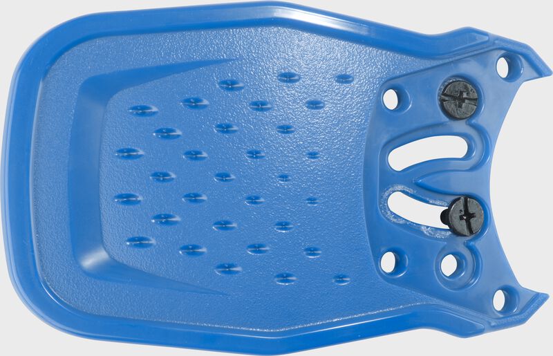 A Columbia blue Rawlings RX2 Reverse adjustable batting helmet extension with the mounting holes loading=