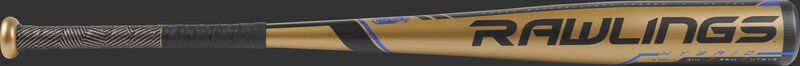 UT9V5 Velo USSSA -5 bat with a gold barrel and black/blue accents