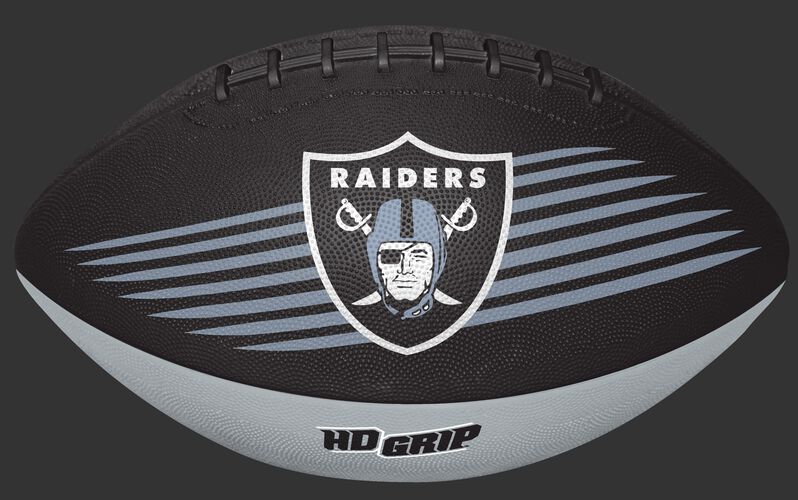 Black and Silver NFL Oakland Raiders Downfield Youth Football With Team Logo SKU #07731072121