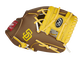 Thumb of a brown/white San Diego Padres 10-Inch team logo glove with a tan I-web and SD logo on the thumb - SKU: 22000019111 image number null