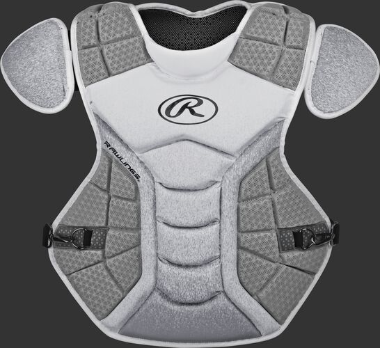 A white/silver CPVEL Velo series adult chest protector