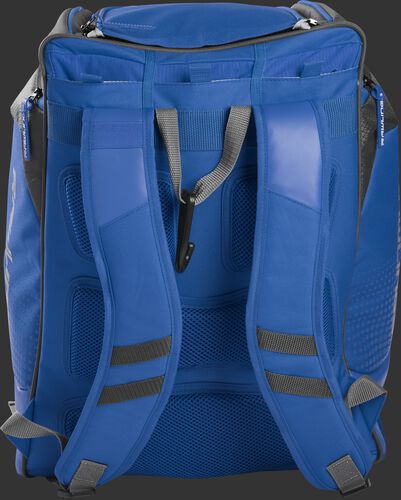 Back of a royal Rawlings Legion backpack with royal shoulder straps - SKU: LEGION-R