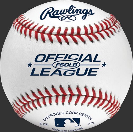 FSOLB Official League flat seam baseball with blue stamping