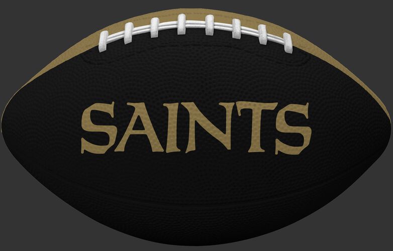 Black side of a New Orleans Saints Gridiron tailgate football with team name SKU #09501077121