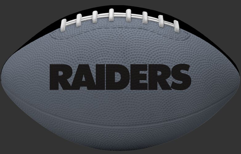 Grey side of an Oakland Raiders Gridiron tailgate football with team name SKU #09501072121
