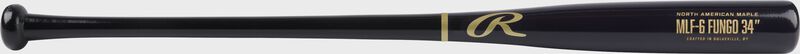 A 34" black/navy Rawlings maple fungo bat - SKU: MFL5-B-N-34