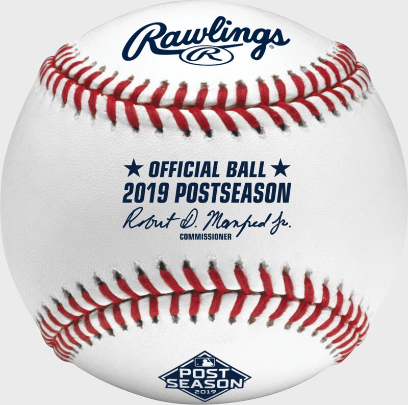 ROMLBPS19 MLB 2019 Post Season baseball with the official logo and commissioner's signature
