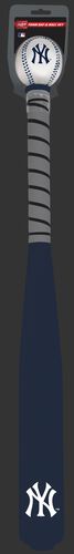 Front of Rawlings New York Yankees Foam Bat and Ball Set in Team Colors With Team Name and Logo On Front SKU #01860030111