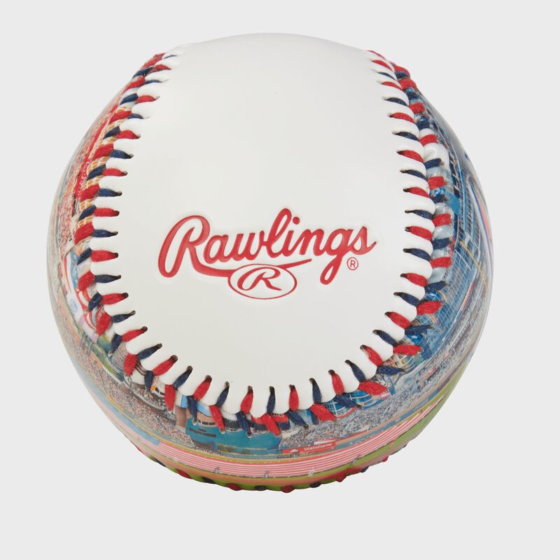 Rawlings logo on an Atlanta Braves team stadium ball