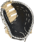 Black palm of a Rawlings Heart of the Hide R2G 1st base mitt with gray laces - SKU: PRORFM18-10BC image number null