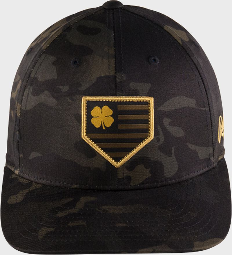 Front view of Rawlings Black Clover Camouflage Snapback Hat - SKU: BCRBCM0061 loading=
