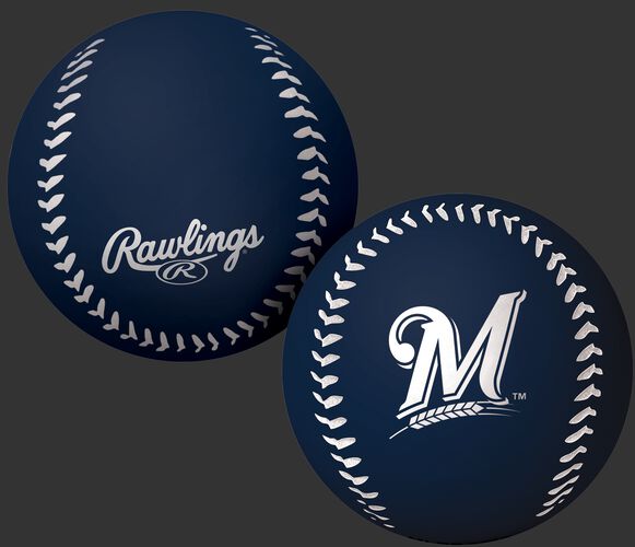 Rawlings Milwaukee Brewers Big Fly Rubber Bounce Ball With Team Logo on Front In Team Colors SKU #02870006112