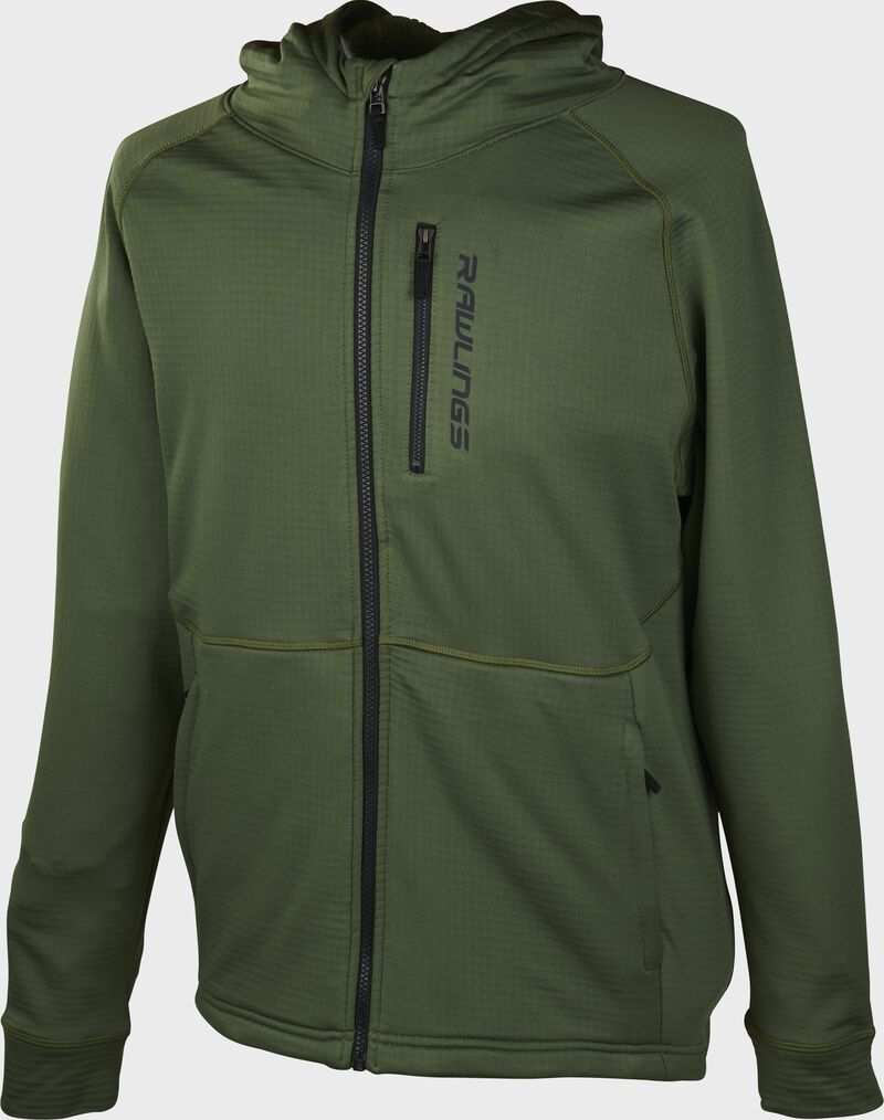 Rawlings Full-Zip Grid Fleece Jacket, Adult