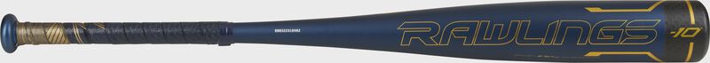 Rawlings logo on the barrel of a USSSA Velo ACP bat - SKU: UT1V10