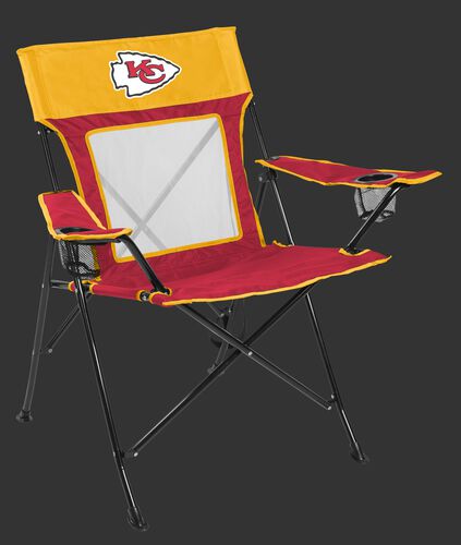 Front of Rawlings Red and Yellow NFL Kansas City Chiefs Game Changer Chair With Team Logo SKU #00651071111