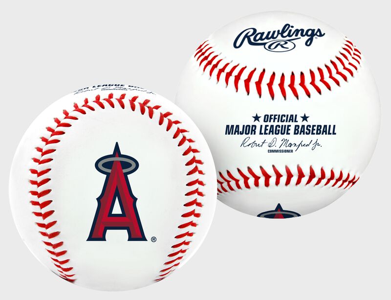 2 views of a MLB Los Angeles Angels baseball