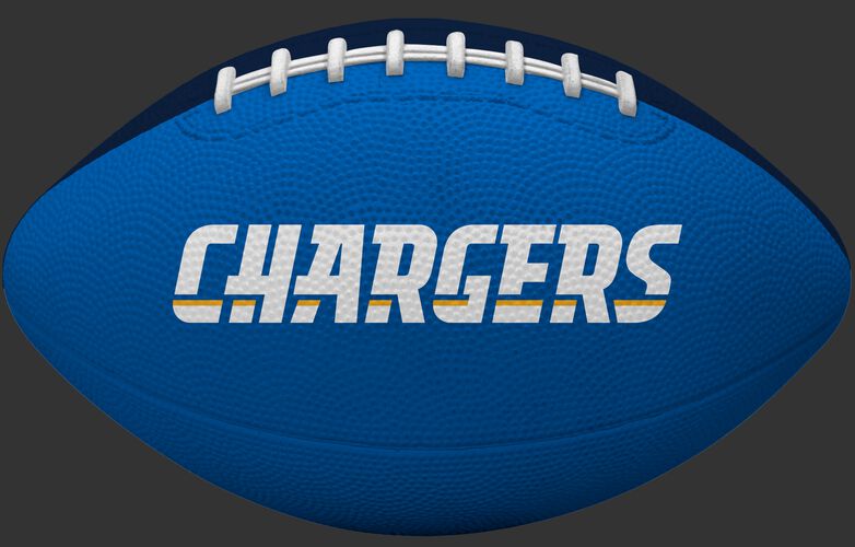 Blue side of a Los Angeles Chargers Gridiron tailgate football with team name SKU #09501083121