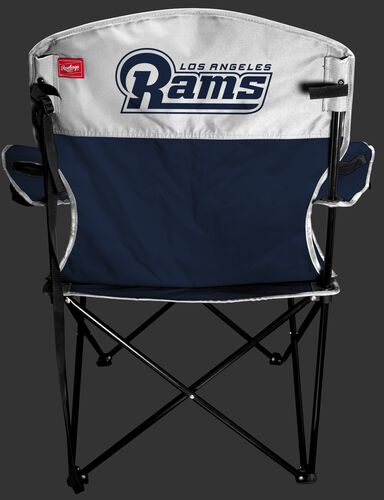 Back of Rawlings Silver and Navy NFL Los Angeles Rams Lineman Chair With Team Name SKU #31021073111