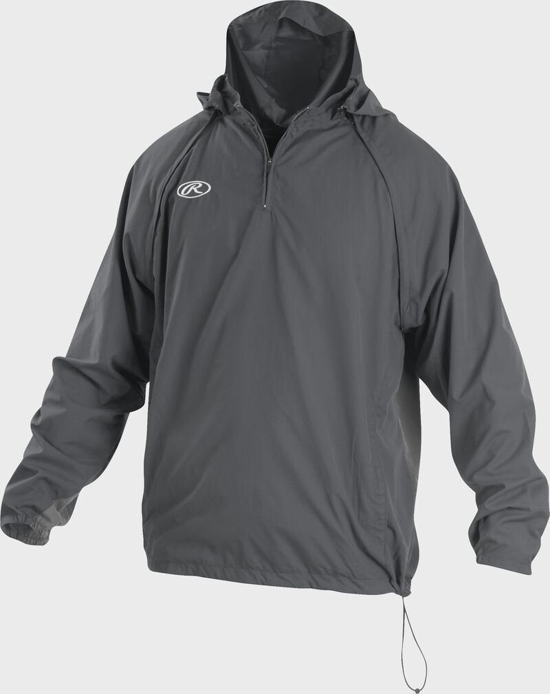 Front of Rawlings Gray Adult Long/Short Sleeve Jacket - SKU #TRITHR-DG-91 loading=