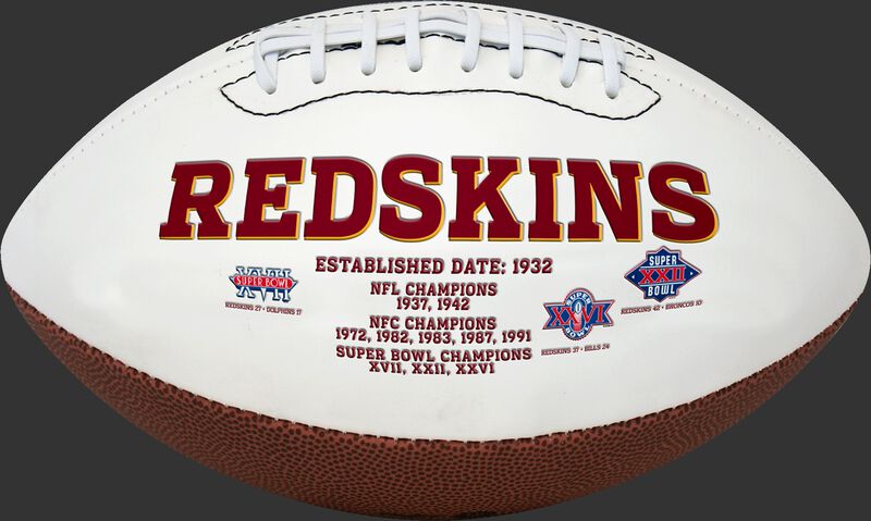 White NFL Washington Redskins Football With Team Name SKU #06541087811