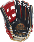 Navy palm of a Rawlings Pro Preferred outfield glove with white laces and a gold palm stamp - SKU: PROSRA13 image number null