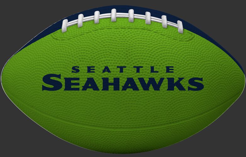 Green side of a Seattle Seahawks Gridiron tailgate football with team name SKU #09501085121