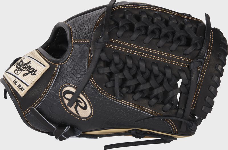 Thumb of a black croc embossed HOH R2G 11.75" infield/pitcher's glove with a black modified Trap-Eze web - SKU: PROR205-4B