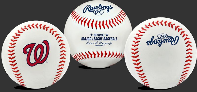 3 views of a MLB Washington Nationals baseball