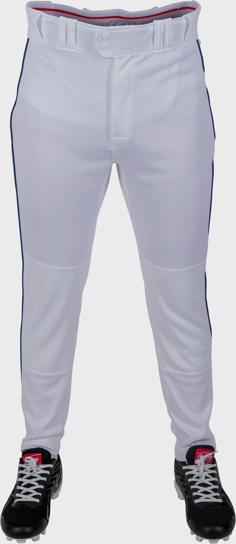 Rawlings 150 Jogger Fit Piped Baseball Pants, Youth XL, White/Navy