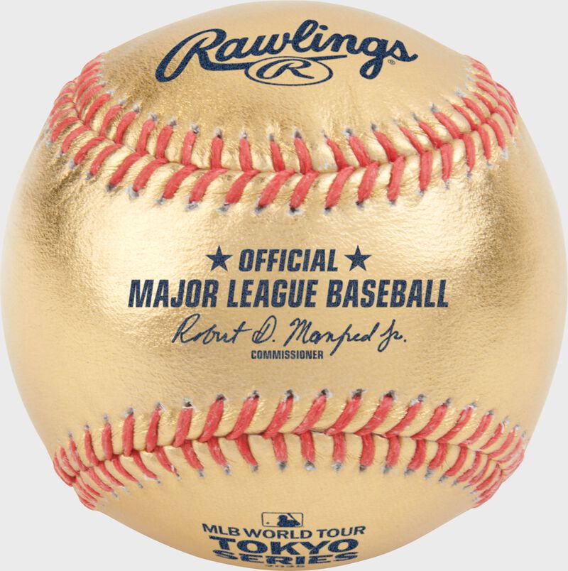 A gold 2025 MLB World Tour Tokyo Series Baseball