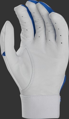 White palm of a white/royal Rawlings 5150 batting glove - SKU: BR51BG-R