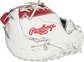 Back of a white/scarlet Liberty Advanced 1st base mitt - SKU: RLADCTSBWSP image number null