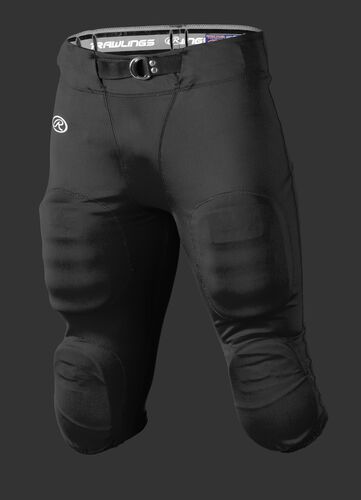 Front of Rawlings Black Adult Slotted Football Pant - SKU #FP147