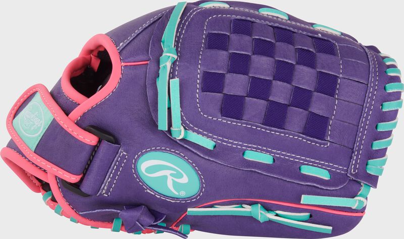 Thumb of a purple/pink/mint Sure Catch Softball 11.5-inch Youth Softball Glove loading=